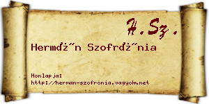 Hermán Szofrónia névjegykártya